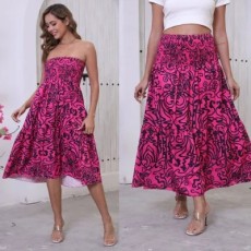 SC Print Big Swing Half Body Skirt XCFF-910