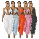 SC Solid Color Sexy Tassel Backless Pants Suit GCNF-0134