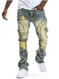 SC Men's Tassel Holes Micro Flare Jeans XCFF-8938
