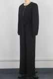 SC Long Sleeve Zipper Straight Jumpsuit GWDS-241211