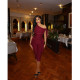 SC Slash Shoulder Tie Up Solid Two Piece Suit FOSF-8802
