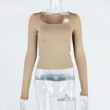 SC Square Neck Long Sleeve T Shirt GZJF-2590