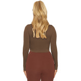 SC Half High Neck Long Sleeve Bottom Top GZJF-2591