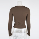 SC Square Neck Long Sleeve T Shirt GZJF-2590