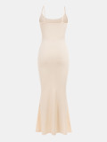 SC Solid Color Slim Sling Fishtail Dress GYGE-24001
