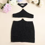 SC Backless Halterneck Mini Dress GFRT-041561DBG