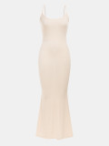 SC Solid Color Slim Sling Fishtail Dress GYGE-24001