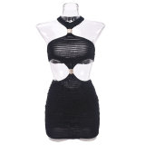 SC Backless Halterneck Mini Dress GFRT-041561DBG