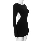 SC Solid Color Backless Slim Maxi Dress MXBF-K24DS345