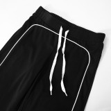 SC Contrast Color Zipper Sport Two Piece Pants Set MXBF-K24ST449