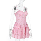SC Halter Sexy Backless Floral Mini Dress FL-YJ24668MHO