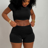 SC Solid Color Short Sleeve T Shirt Shorts Suit LSD-2367