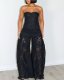 SC Lace Wrap Chest Loose Two Piece Pants Set OLYF-6169