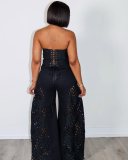 SC Lace Wrap Chest Loose Two Piece Pants Set OLYF-6169
