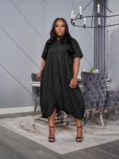 SC Plus Size Solid Color Loose Maxi Dress SFY-650