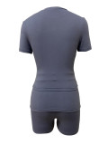 SC Solid Color Short Sleeve T Shirt Shorts Suit LSD-2367