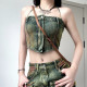 SC Washed Zipper Wrap Chest Denim Vest GMWF-AL8889