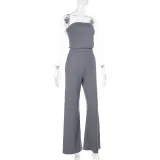 SC Sexy Wrap Chest Tops Casual Two Piece Pants Set FL-YJ25008PFO