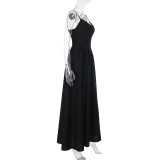 SC Deep V Neck Backless Maxi Dress FL-YJ24667PFO
