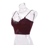 SC Irregular Back Tie PU Wrap Camisole Vest GNZD-51424THD