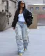 SC Vintage Casual Multi-Pocket Loose Jeans GMWF-AL0698