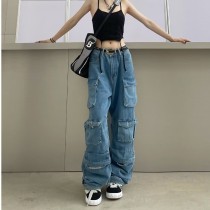 SC Patchwork Multi-pocket Work Jeans GMWF-6930