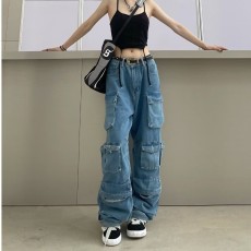 SC Patchwork Multi-pocket Work Jeans GMWF-6930