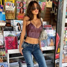 SC Irregular Back Tie PU Wrap Camisole Vest GNZD-51424THD