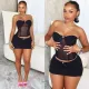 SC See Through Patchwork Wrap Chest Tops Skirt Suit GNZD-51320SHD