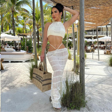 SC Sexy Hollow Out See Through Two Piece Skirts Set GNZD-31836SHY