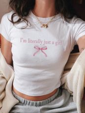 SC Bowknot Printed Crew Neck T-Shirt GYIQ-ZW113682B ZB113683B