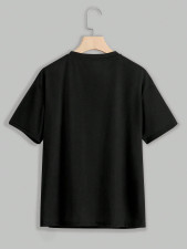 SC Letter Print Short Sleeve Loose T Shirt HMYI-64790