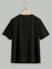 SC Letter Print Short Sleeve Loose T Shirt HMYI-64790