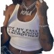 SC Letter Print U Neck Vest HMYI-35242