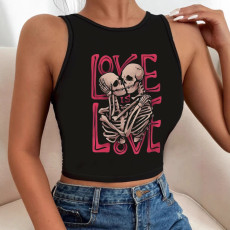 SC Cartoon Print Vintage Slim Tank Top GYIQ-ZB114443A