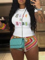 SC Letter Print Short Sleeve T Shirt HMYI-78777