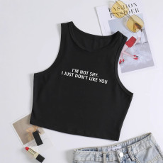 SC Letter Print Sleeveless Tank Tops GYIQ-ZB114416A