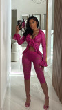 SC Hollow Out Lace Two Piece Pants Set GDYF-6804