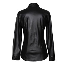 SC PU Leather Long Sleeve Shirt Jacket Coat GPBY-811