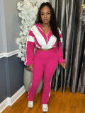 SC Comtrast Color Patchwork Sport Two PIece Pants Set  CH-25015