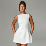 SC Sleeveless Solid Color Mini Dress GPBY-17167