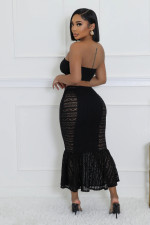 SC Sexy Solid Color Wrap Chest Long Skirt Suit GCNF-0230