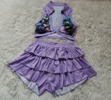 SC Lapel Neck Print Tops And Cake Skirt 2 Piece Set GDYF-6805