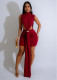 SC Solid Color Split Sleeveless Mini Dress GCNF-0231