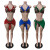 SC Print Tie Up Bikinis Three Piece Swimsuit MEM-88633