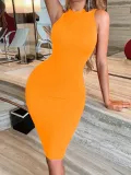 SC Solid Color Sleeveless Bodycon Dress GCNF-8056