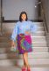 SC Color Block Lantern Long Sleeve Maxi Dress XHXF-971
