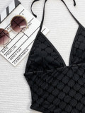 SC Mesh Patchwork Halterneck One Piece Swimsuit CSYZ-G187W