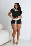 SC Casual Sport Color Block Two Piece Shorts Set NYF-8189