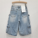 SC Vintage Washed Multi-Pocket Denim Shorts GZYN-3835